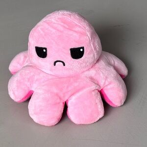 Plushy Expressive Octopus Double Sided Flip Design Two Color Mood Sensory Toy